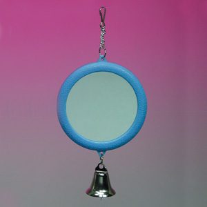 2 sided Round Mirror 7.7cm W/bell