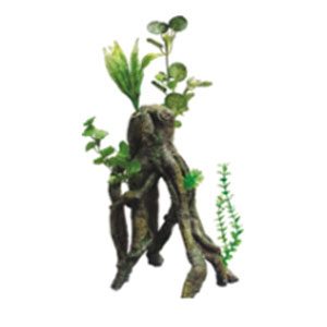 Resin Tree Root W/plants 27 X 20 X 37cm