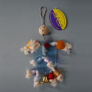 Rectangular Toy With Rope And Beads