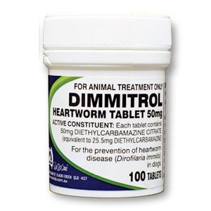 Fido's Dimmitrol Heartworm Tabs 50mg 100's